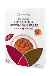 Organic Gluten-Free Red Lentil & Brown Rice Pasta 250g | Clearspring | Healthy Vegan Pasta Alternative for Italian Dishes & Meal Prep