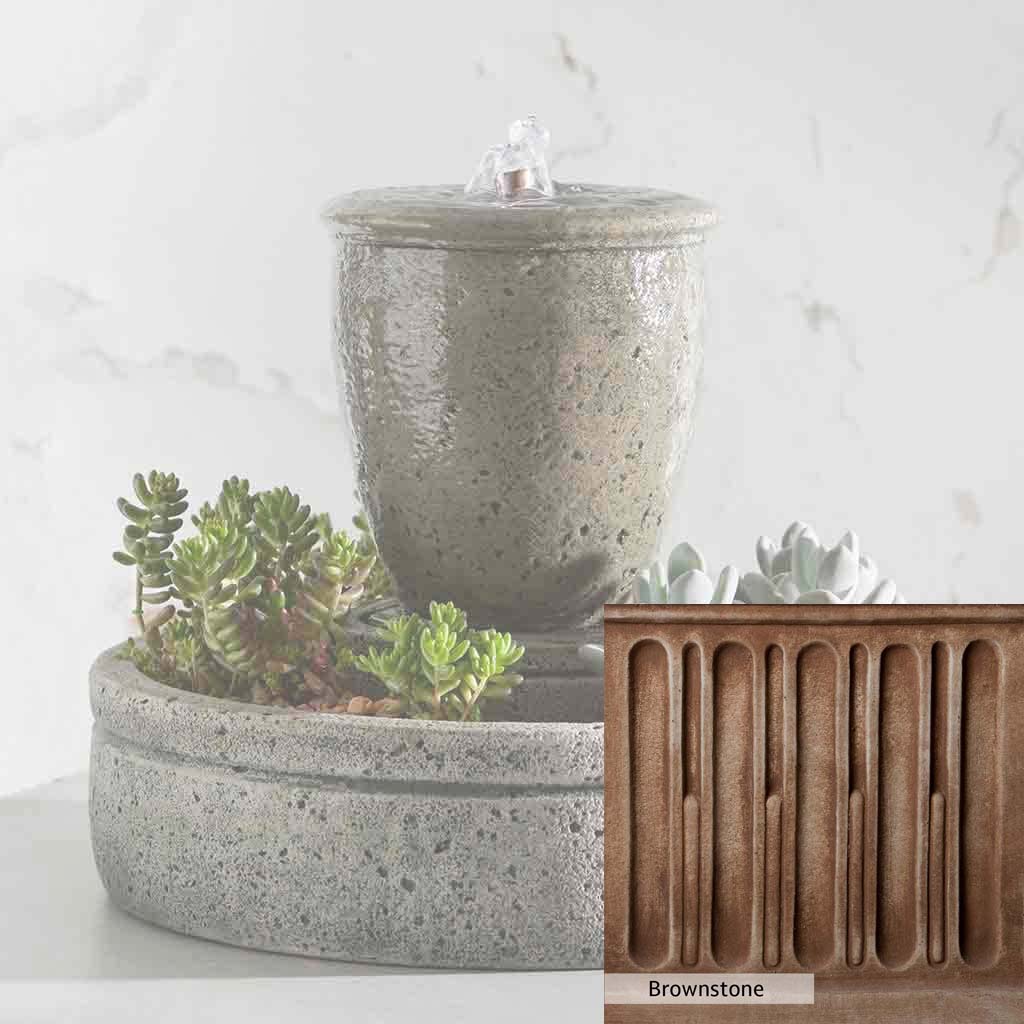 Campania International M Series Rustic Spa Fountain with Planter - Outdoor Garden Water Feature for Patio, Deck, and Backyard Relaxation