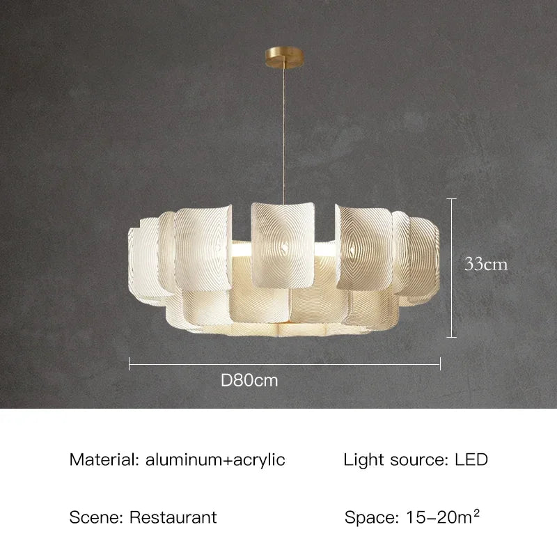 Modern Acrylic Chandelier - Elegant LED Ceiling Light Fixture for Dining Room, Bedroom & Living Room | Energy Saving Contemporary Lighting for Home Decor