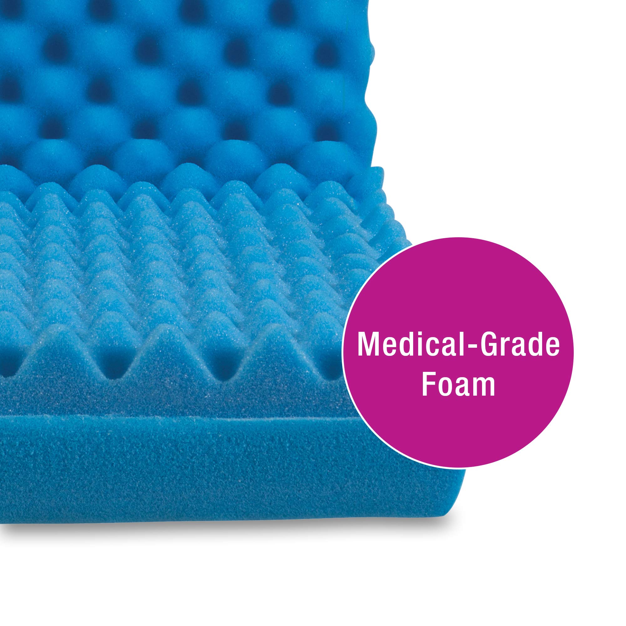DMI Foam Waffle Cushion for Chair - Egg Crate Design Seat Pad for Office Chair, Car, Wheelchair - Relieves Back Pain, Tailbone Discomfort & Sciatica - 18x16x4 Inches - Perfect for Work, Driving & Home Use