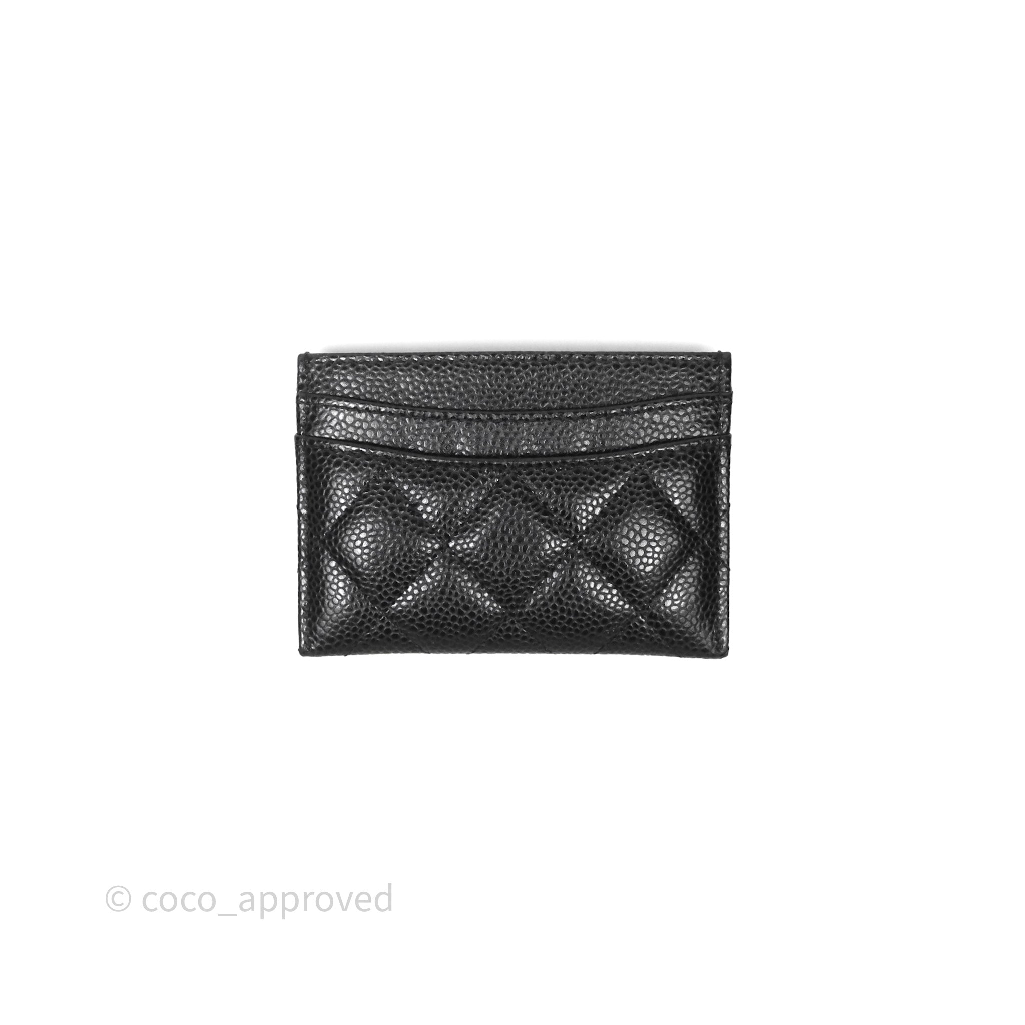Chanel Classic Flat Card Holder in Black Caviar Leather with Gold Hardware - Luxury Wallet for Women, Perfect for Everyday Use & Gift Giving