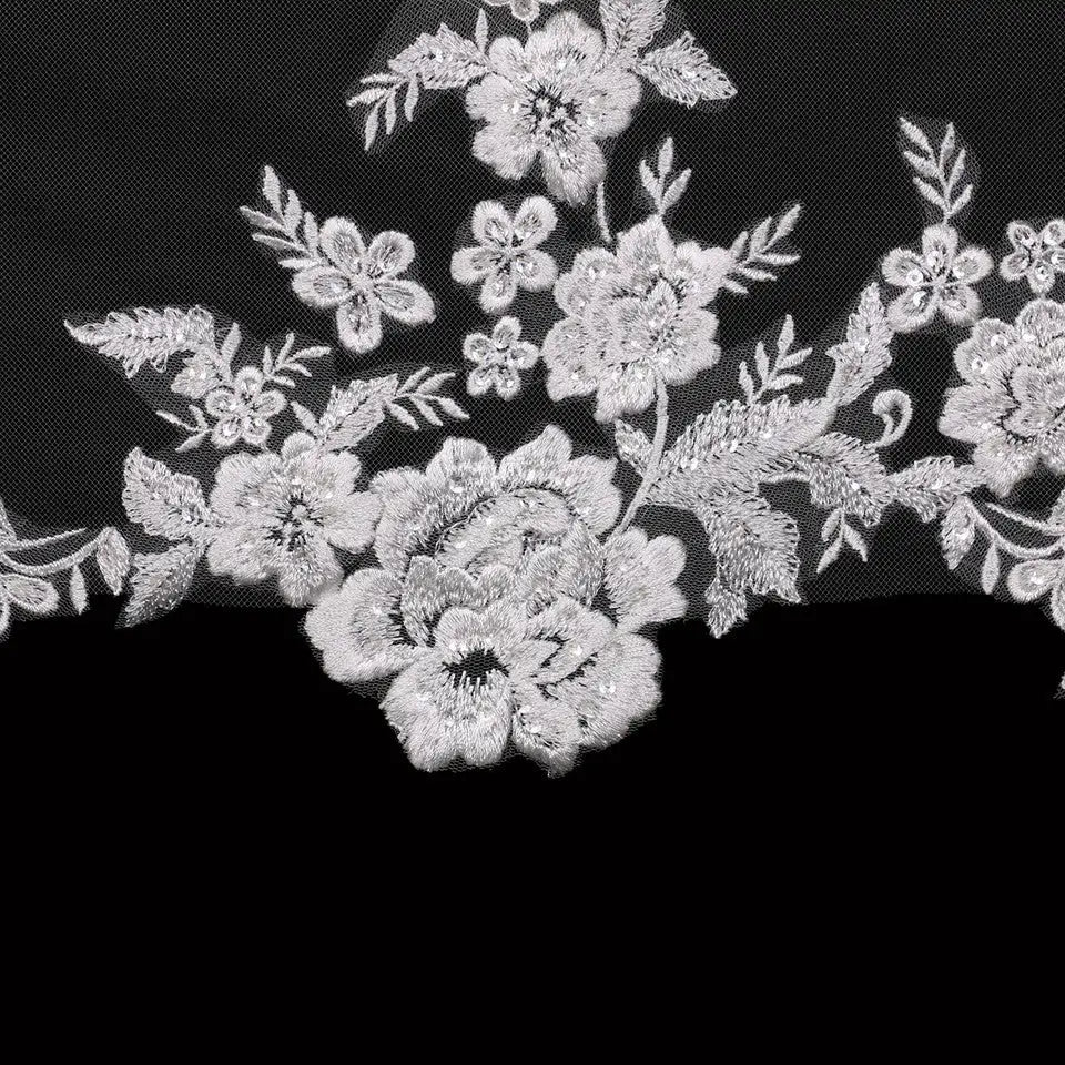 Single Tier Bridal Veil - Elegant Wedding Accessory for Bride (Style V2397SF) | Perfect for Church Ceremony, Outdoor Wedding & Photography