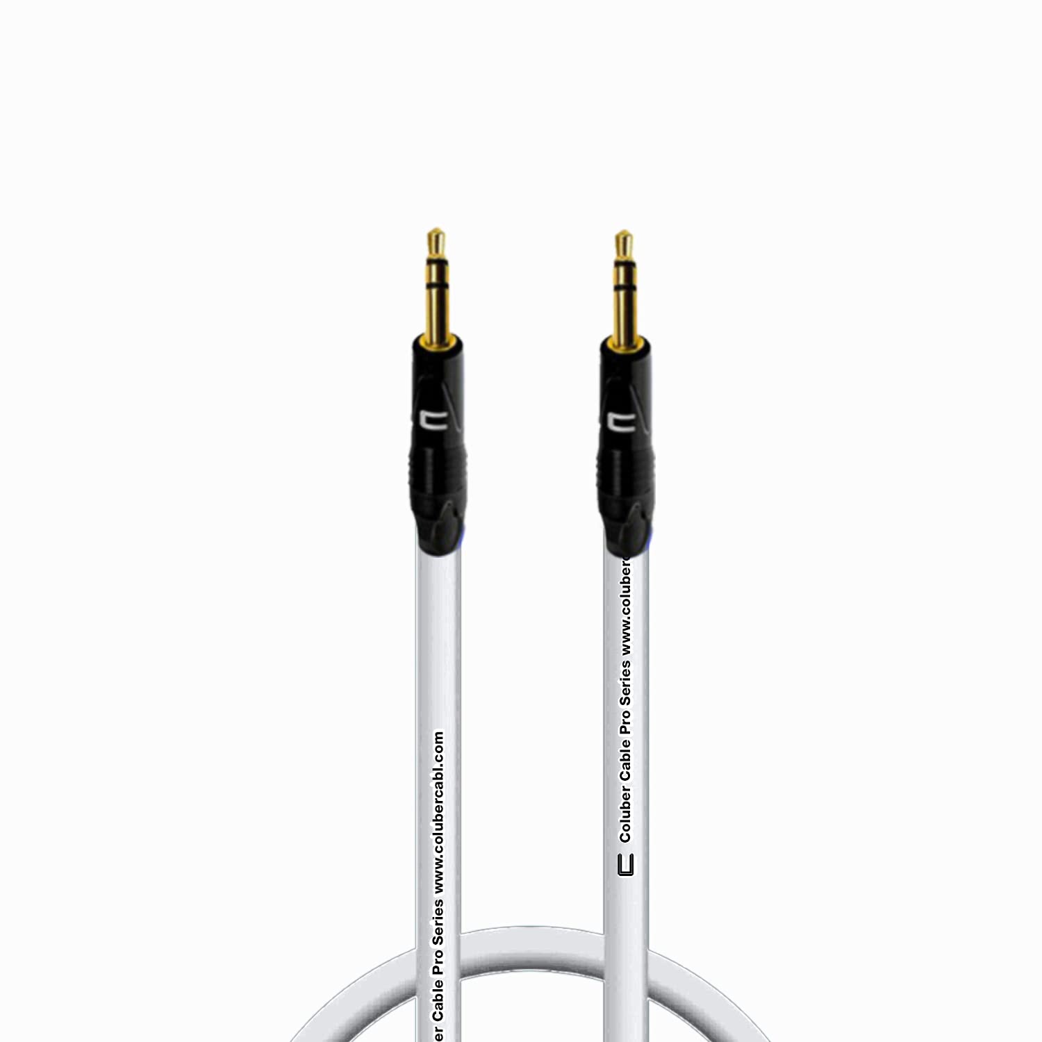 COLUBER CABLE 3.5mm TRS Male to TS Male Audio Cable - 0.5ft White Professional 3-Pin Microphone Connector for Powered Speakers, Audio Interfaces & Mixers - Perfect for Live Performances, Studio Recording & DJ Setups