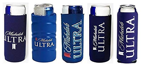 Michelob Ultra Beer Slim Line Can Cooler Huggie - Insulated Can Sleeve for Beer, Soda & Energy Drinks - Variety Pack for Parties, BBQs & Outdoor Events