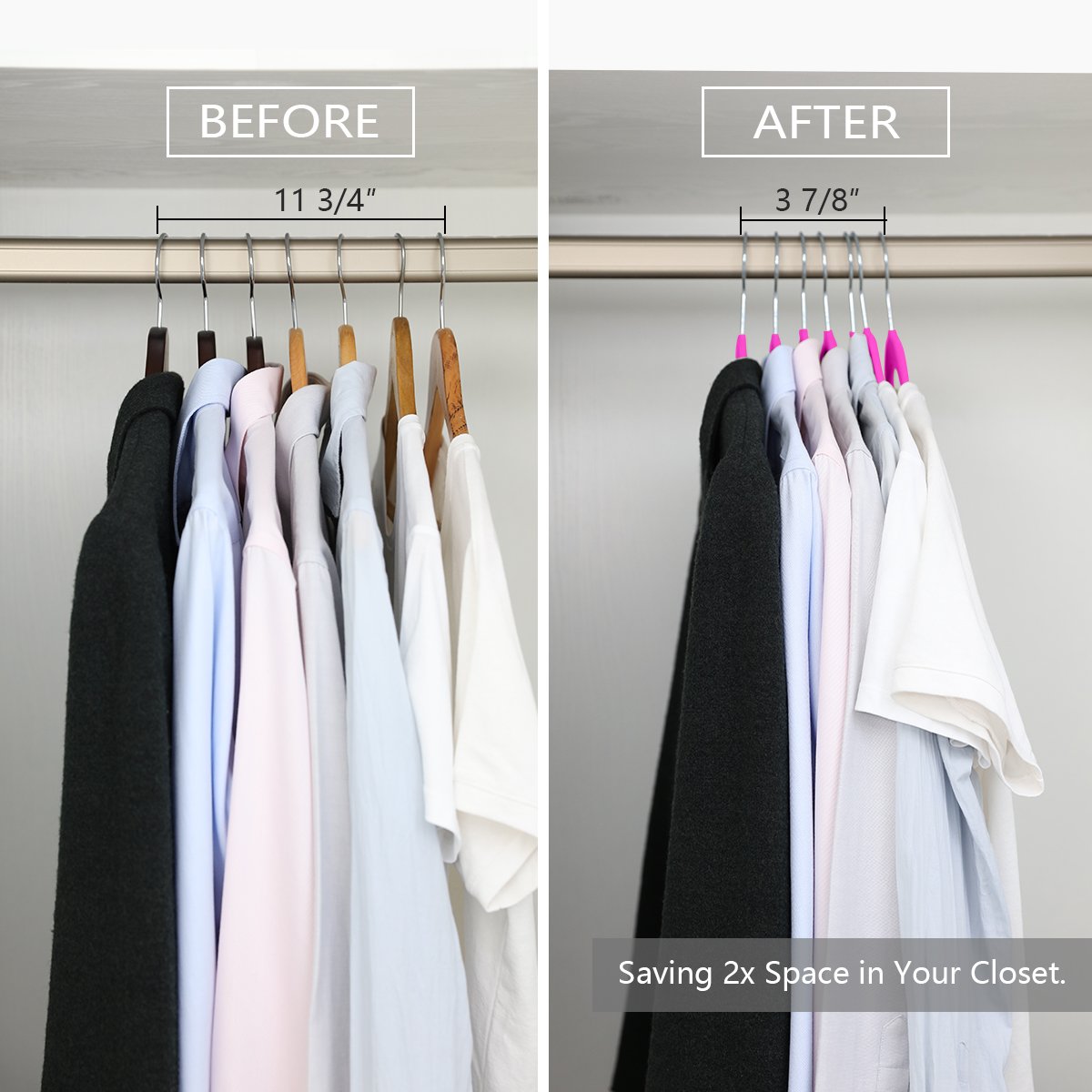 Premium Velvet Hangers - 50 Pack Heavy Duty Non-Slip Closet Organizers with Chrome Hooks - Space Saving Clothes Hangers for Suits, Dresses & Coats (Pink) - Perfect for Wardrobe Organization & Closet Storage Solutions
