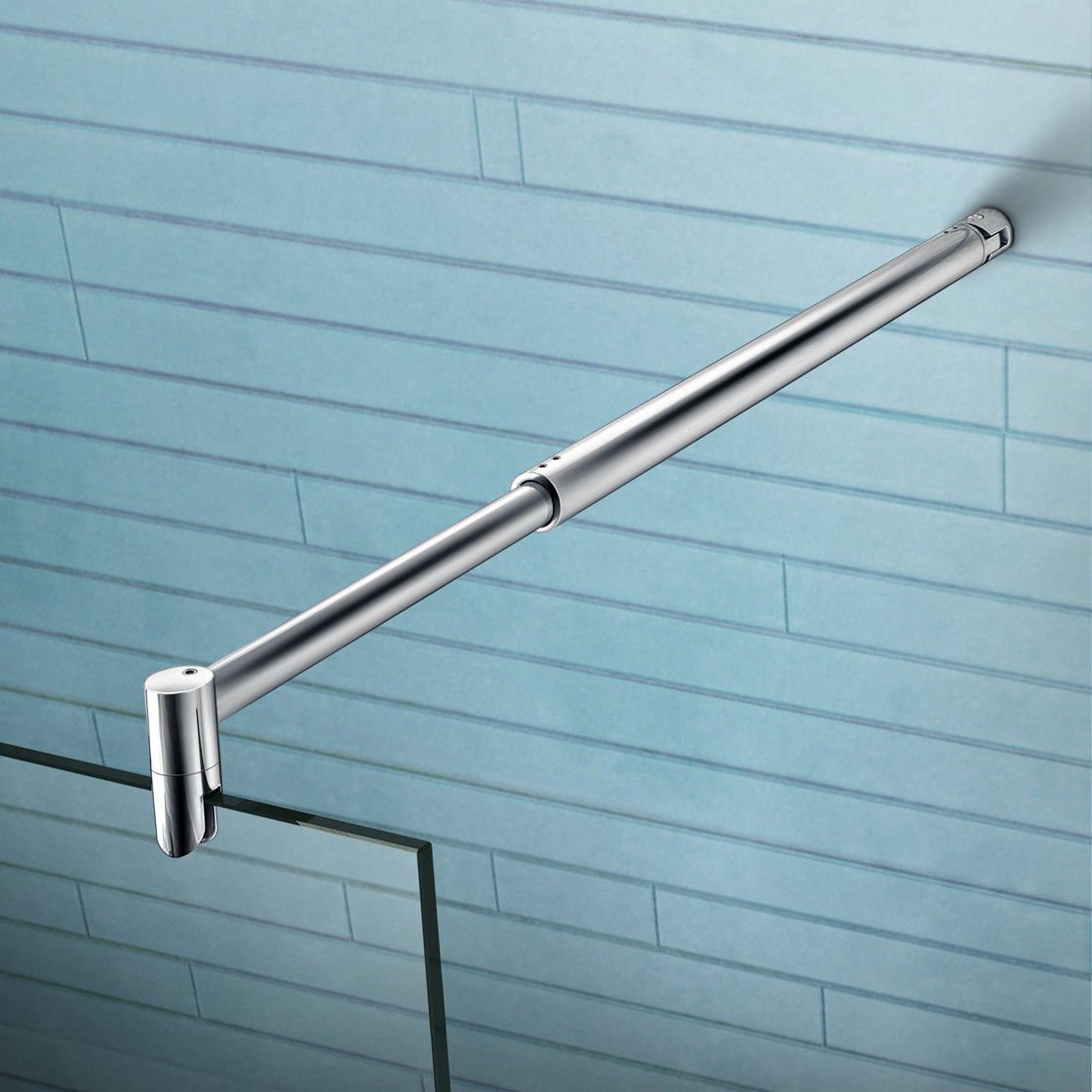 8mm Easy-Clean Nano Glass Walk-In Shower Screen 120x200cm with Stabilizing Bar - F123 | Frameless Bathroom Divider for Modern Home & Spa-Like Experience