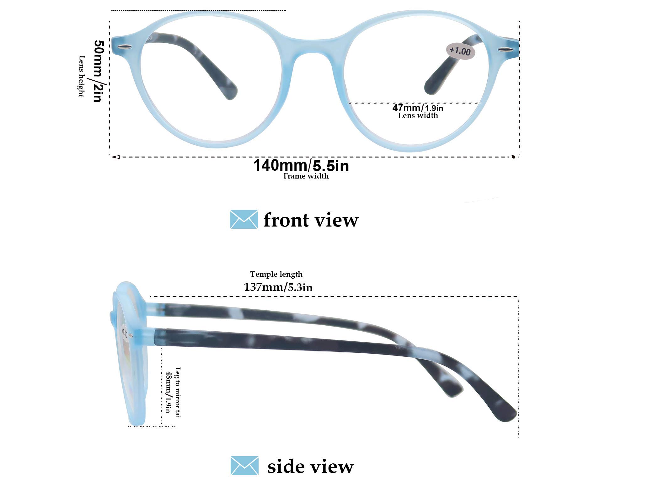 Stylish Women's Reading Glasses 4-Pack - Lightweight Comfortable Cheaters with Spring Hinges for Reading, Working & Daily Use