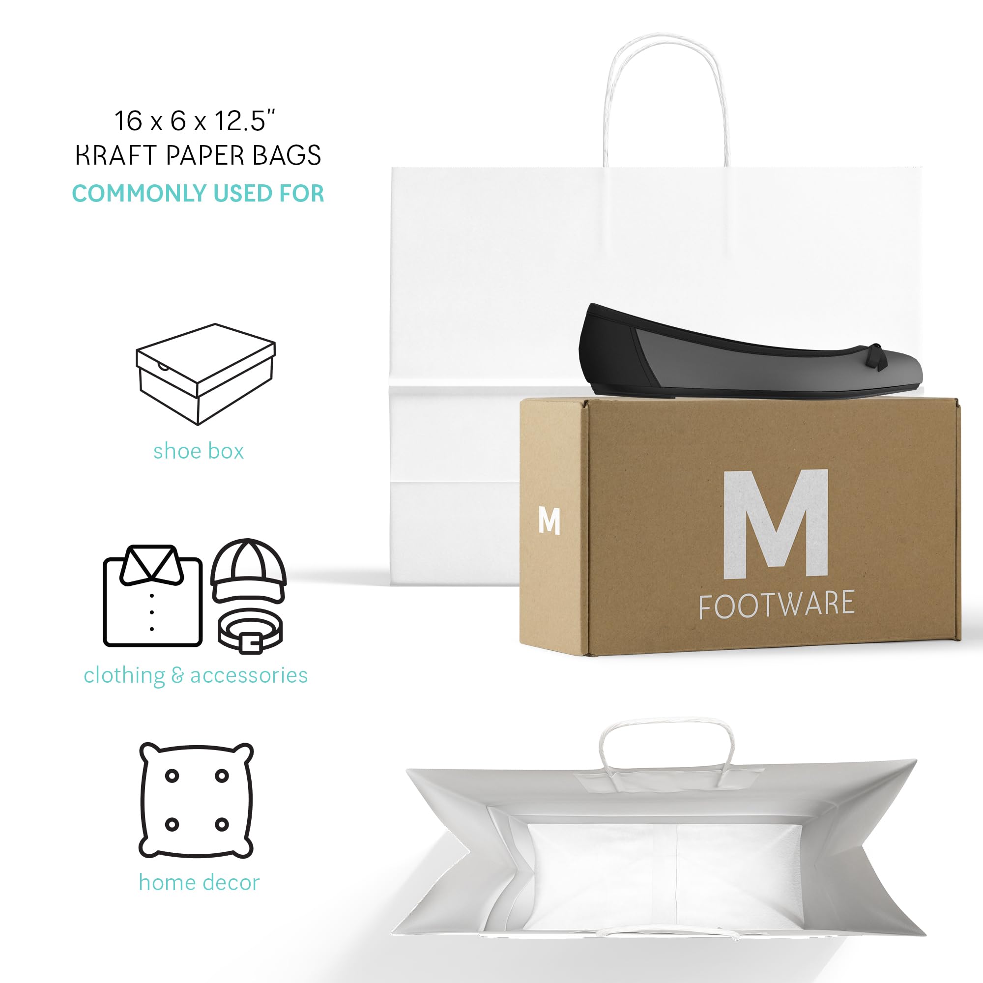 Eco-Friendly Kraft Paper Gift Bags with Handles - 16