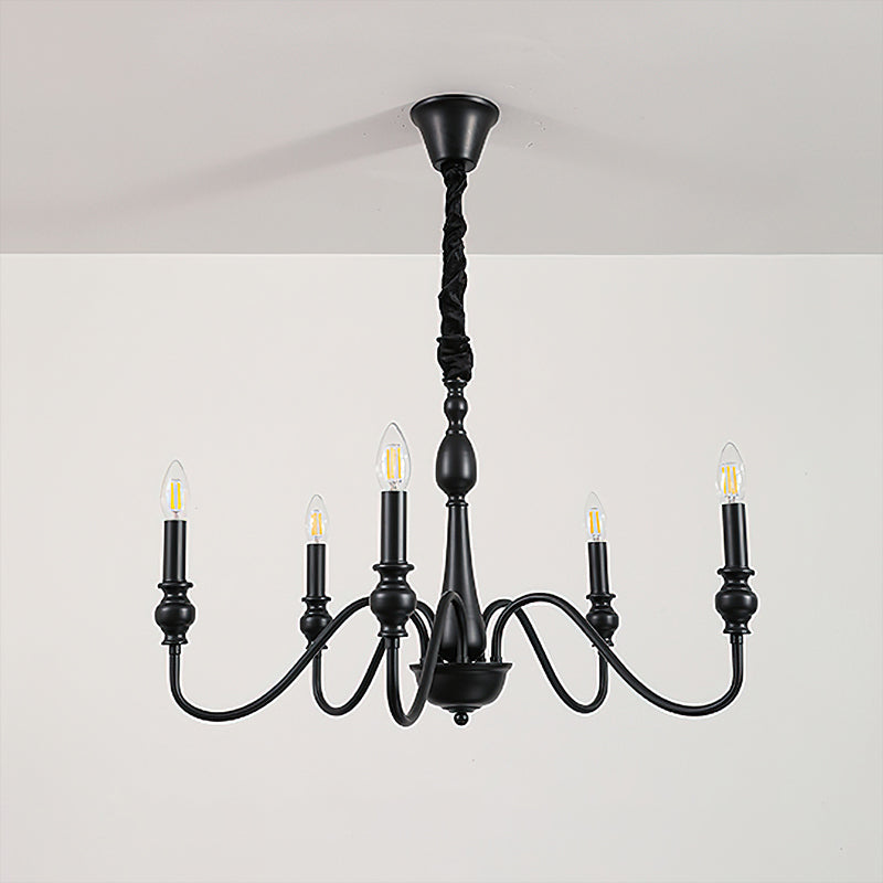 Baxton Candelabra Chandelier - Elegant 5-Light Crystal Ceiling Fixture for Dining Room, Bedroom & Living Room Lighting
