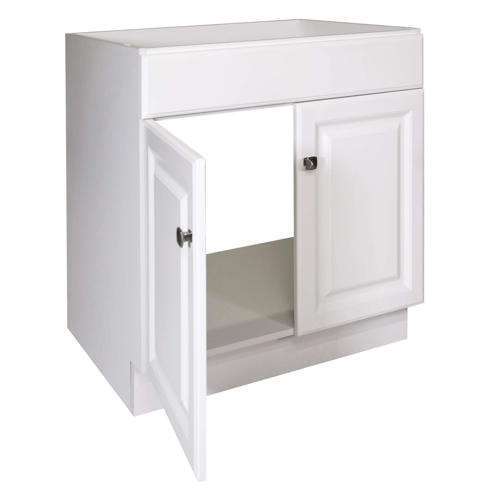 Wyndham 30-inch Unassembled Bathroom Vanity Cabinet Without Top - White Finish, 2 Door Design for Modern Bathroom Remodeling | Perfect for Small Bathrooms & Powder Rooms