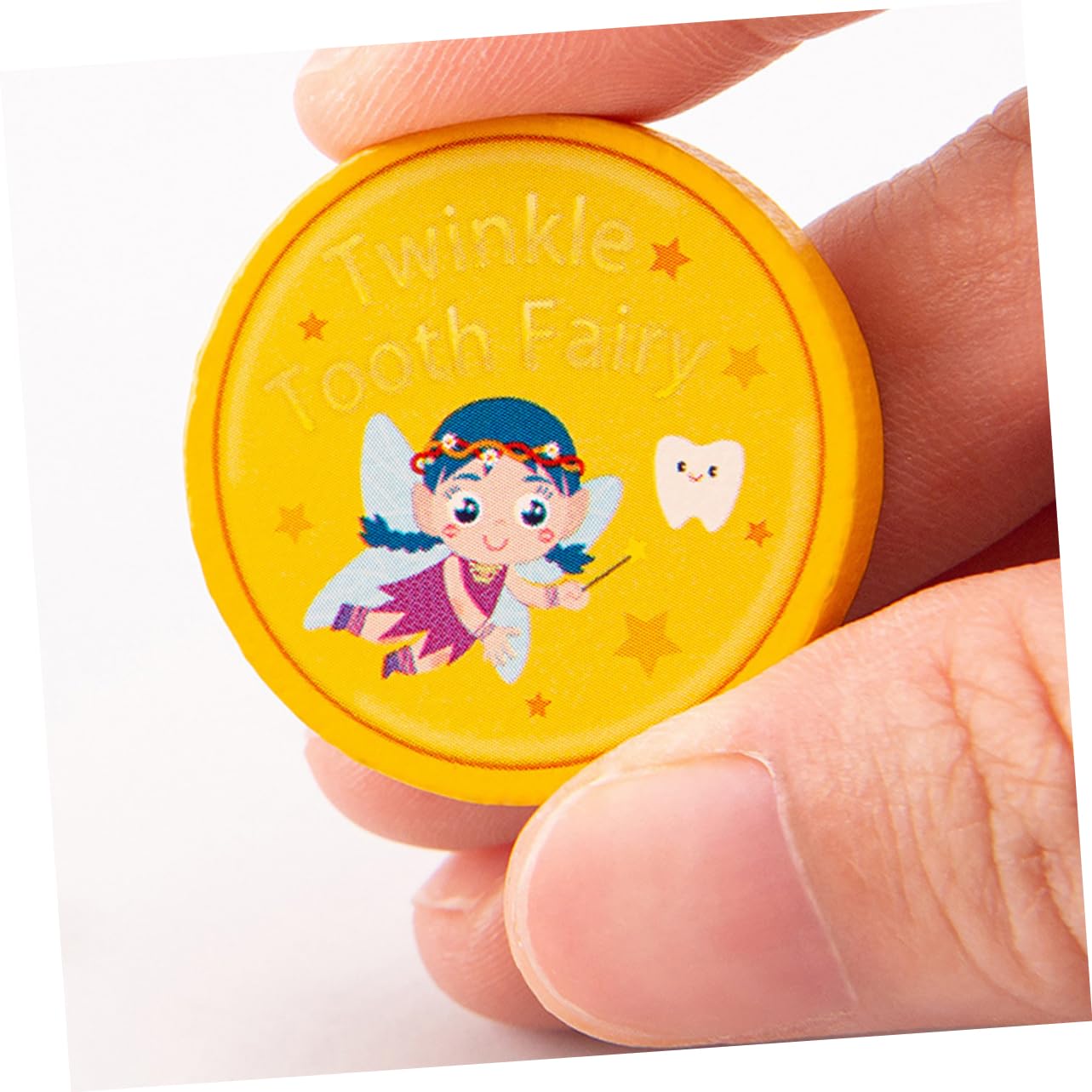 20pcs Wooden Tooth Fairy Medals - Golden Lost Teeth Reward for Kids - Perfect for Tooth Fairy Gifts, First Tooth Keepsake & Children's Dental Milestones