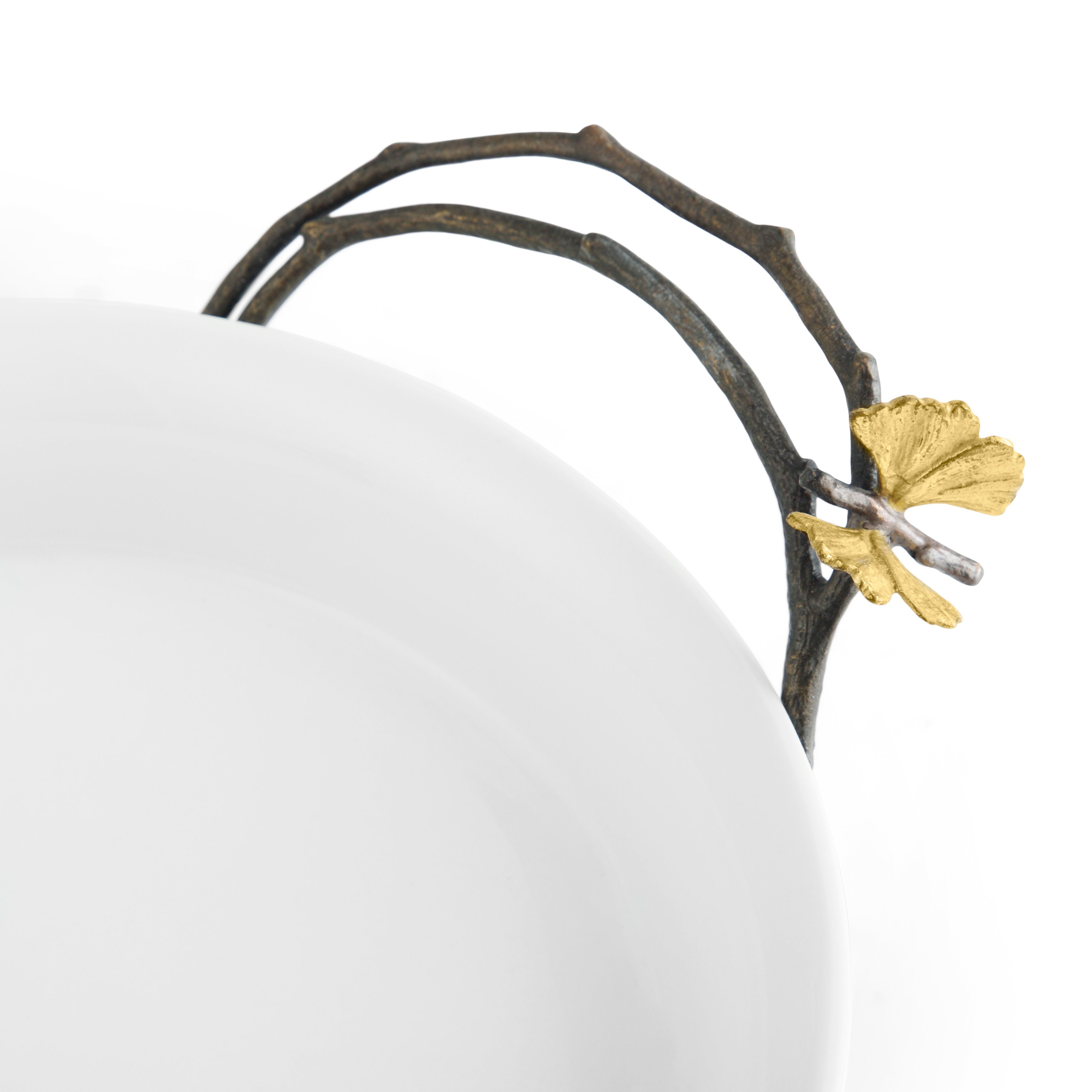 Butterfly Ginkgo Pie Dish - Elegant Ceramic Baking Plate for Desserts, Cakes, and Tarts | Perfect for Holiday Baking, Tea Parties, and Gift Giving
