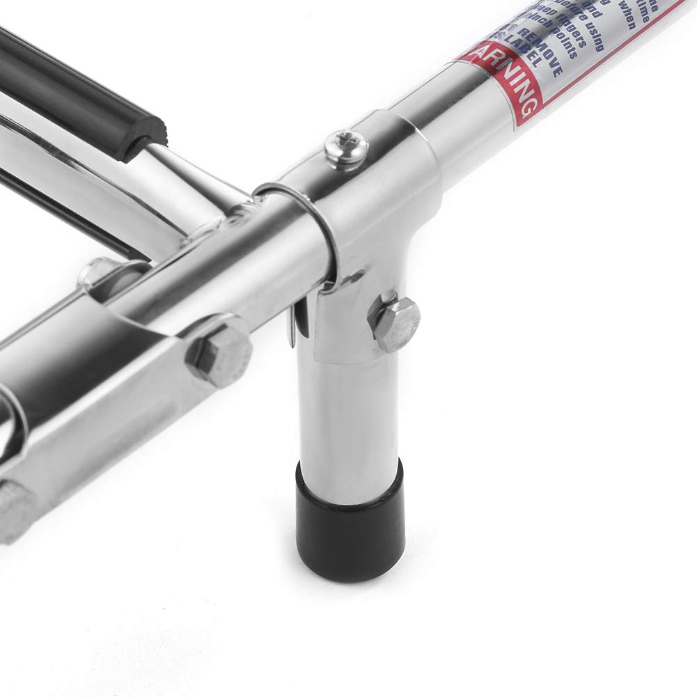 4-Step Heavy Duty Stainless Steel Telescoping Folding Ladder for Boats, Pontoons & Swimming Pools | Marine-Grade Collapsible Boat Ladder for Docks, Piers & Water Activities