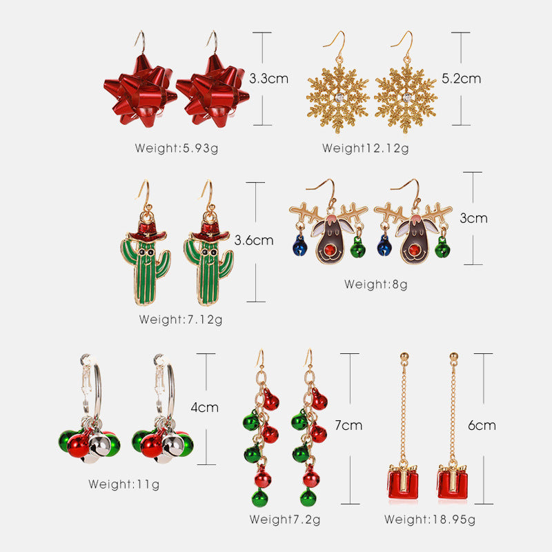 Festive Red Bow Snowflakes Jingle Bell Earrings for Christmas | Holiday Party Jewelry Gift for Women | Perfect for Xmas Celebrations & Winter Gatherings