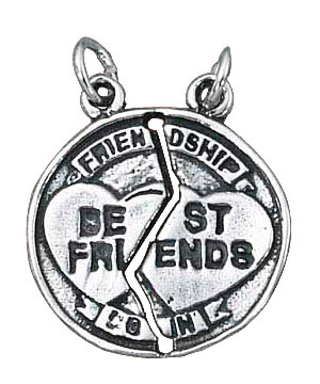 Sterling Silver 1mm Box Chain Necklace with Best Friends Coin Pendant - Perfect Gift for Women, Friendship Jewelry for Everyday Wear & Special Occasions