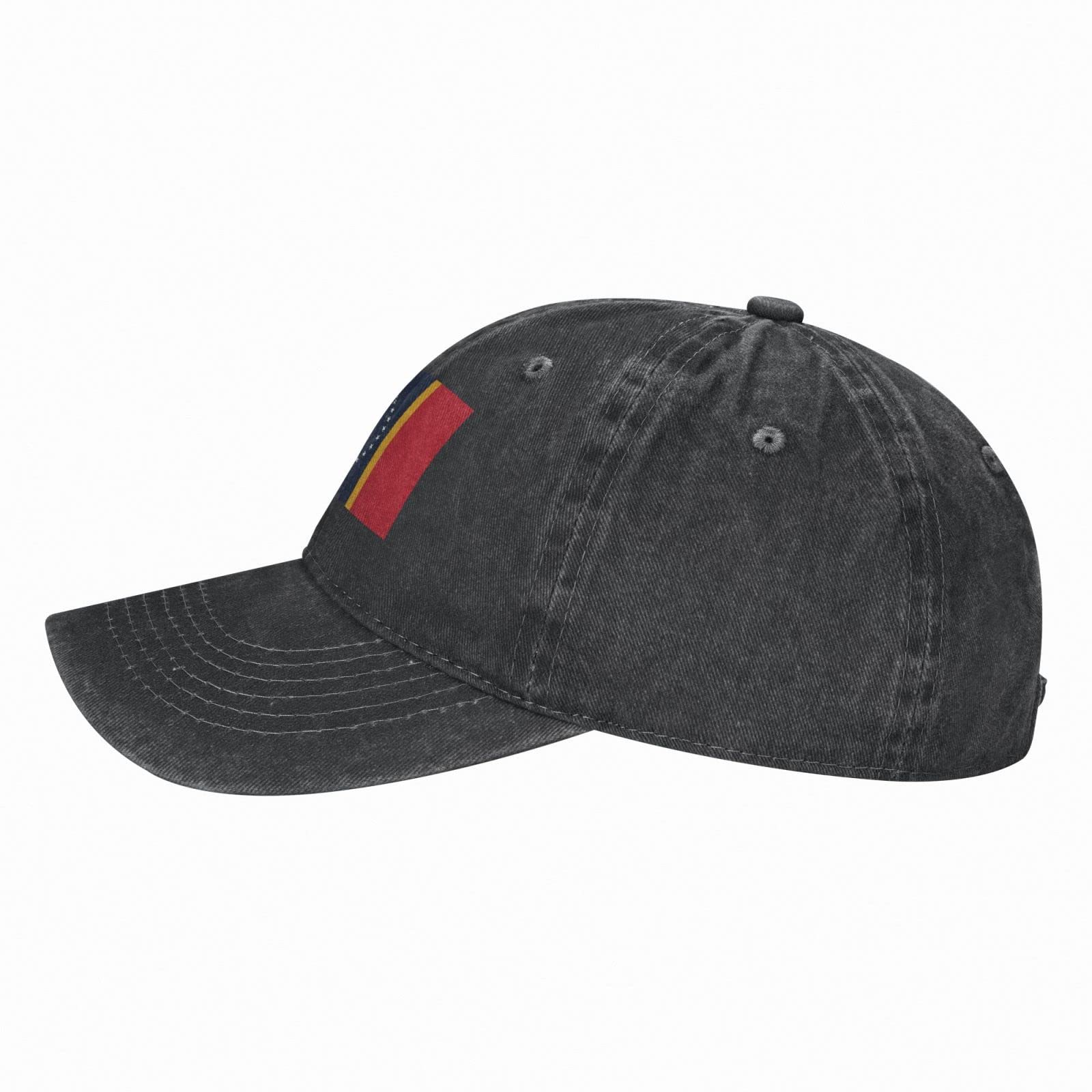 Mississippi State Flag Denim Trucker Hat - Adjustable Baseball Cap for Men & Women - Black - Perfect for Outdoor Activities, Sports & Casual Wear