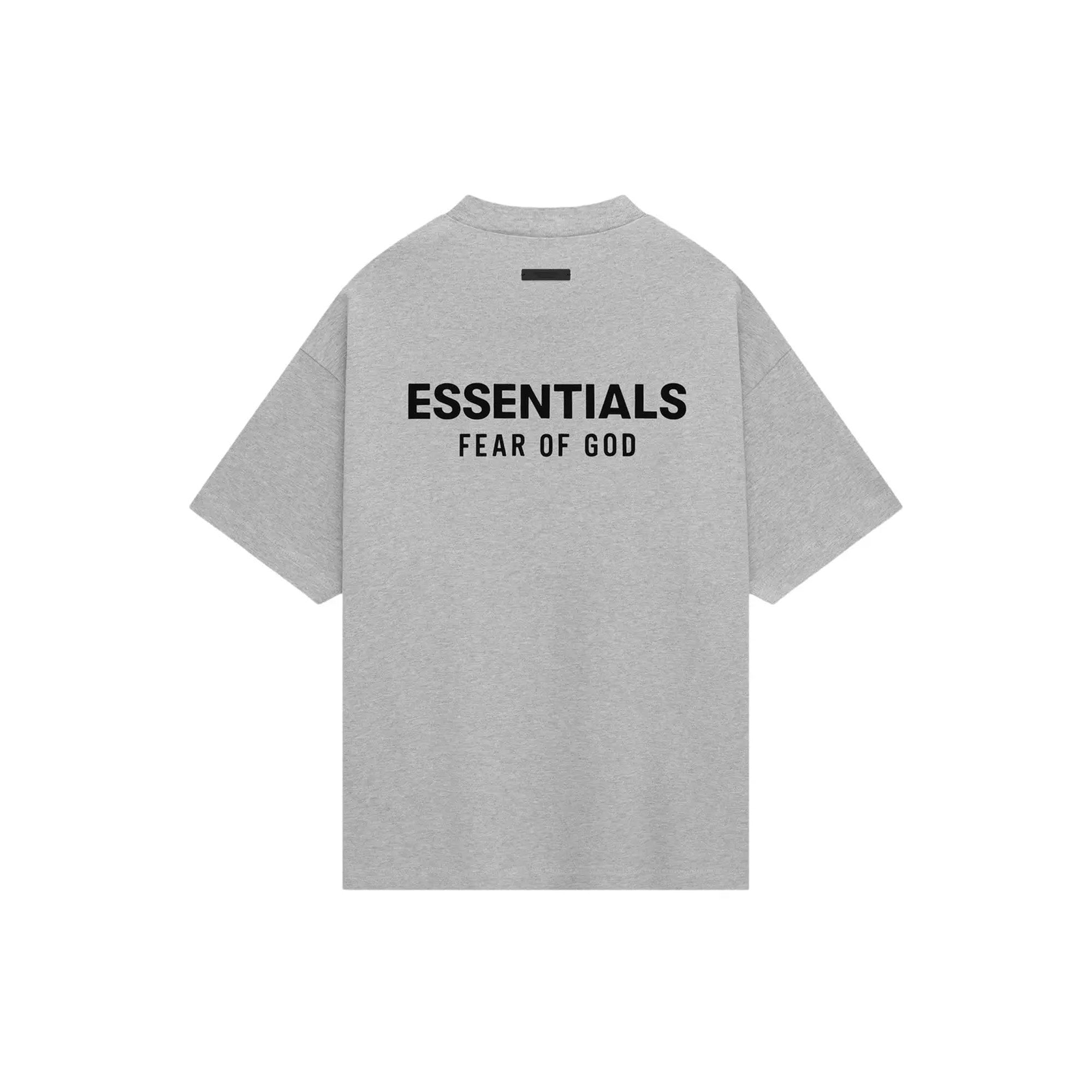 Fear of God Essentials Jersey Crewneck T-Shirt - Light Heather Gray (2024) | Comfortable Cotton Casual Tee for Men | Perfect for Streetwear, Layering & Everyday Wear