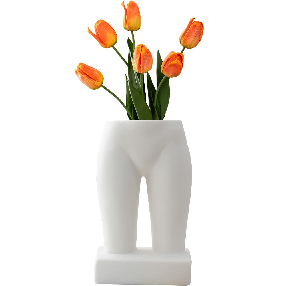 WAYUTO Female Body Art Vase - Small Ceramic Flower Vase for Home Decor, Modern Decorative Vase for Office, Bedroom, Living Room - Perfect for Fresh Flowers, Succulents & Table Centerpieces