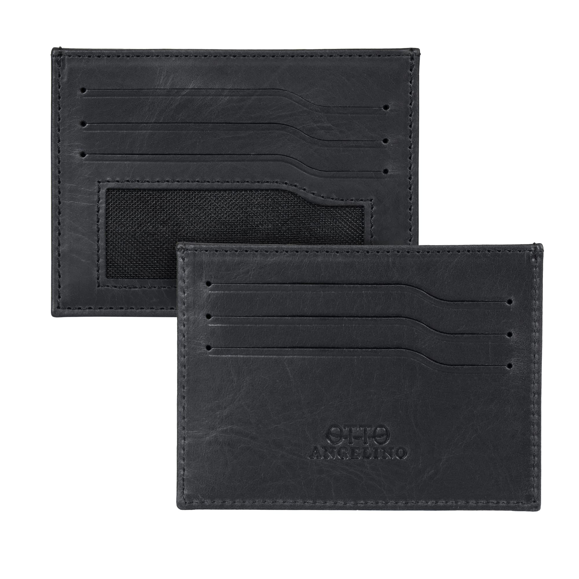 Genuine Leather Ultra Slim Minimalist Cardholder Wallet for Men & Women - RFID Blocking, 6 Card Slots - Perfect for Travel, Business & Everyday Use