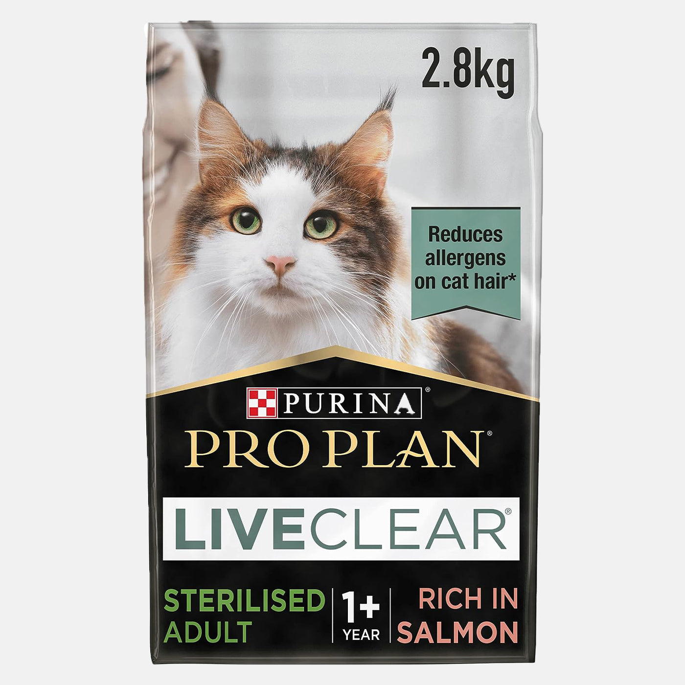 Purina Pro Plan LiveClear Sterilized Adult Cat Dry Food with Salmon - 2.8kg Bag | Hypoallergenic Cat Food for Hairball Control & Healthy Skin | Perfect for Indoor Cats with Allergies