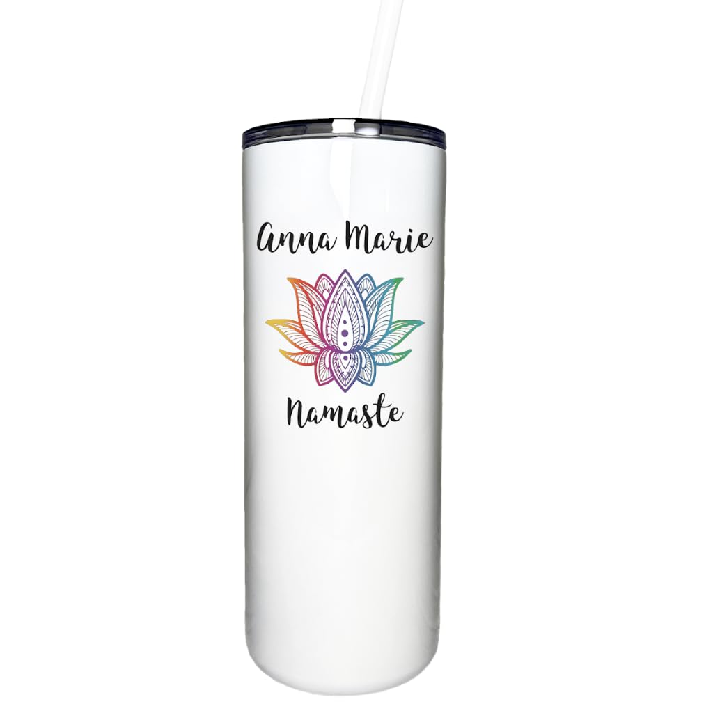 Personalized Yoga Namaste Tumbler - 18oz Stainless Steel Vacuum Insulated for Yoga & Travel