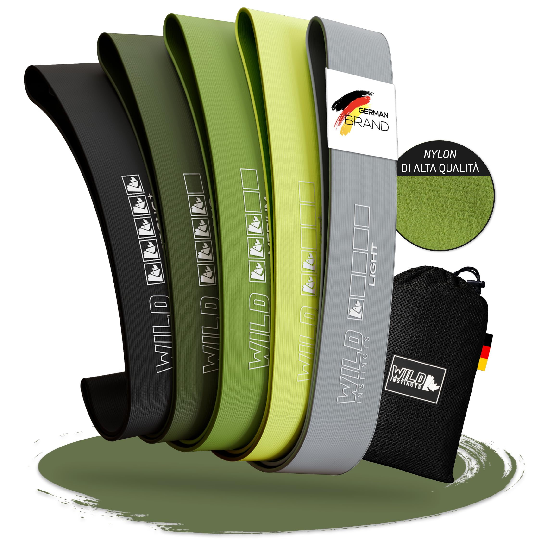 Wild Instincts Resistance Loop Bands Set for Strength Training – Mini Exercise Bands for Home & Gym Workouts – Stretch Fitness Bands with Free WebApp – Perfect for Yoga, Pilates, Physical Therapy & Muscle Toning