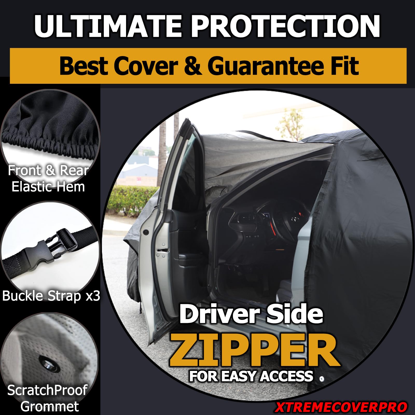 2020-2025 Toyota GR Supra Car Cover - XTREMECOVERPRO Diamond Series Waterproof Outdoor Protection (Black) | All-Weather Dustproof Shelter for Garage & Driveway Parking