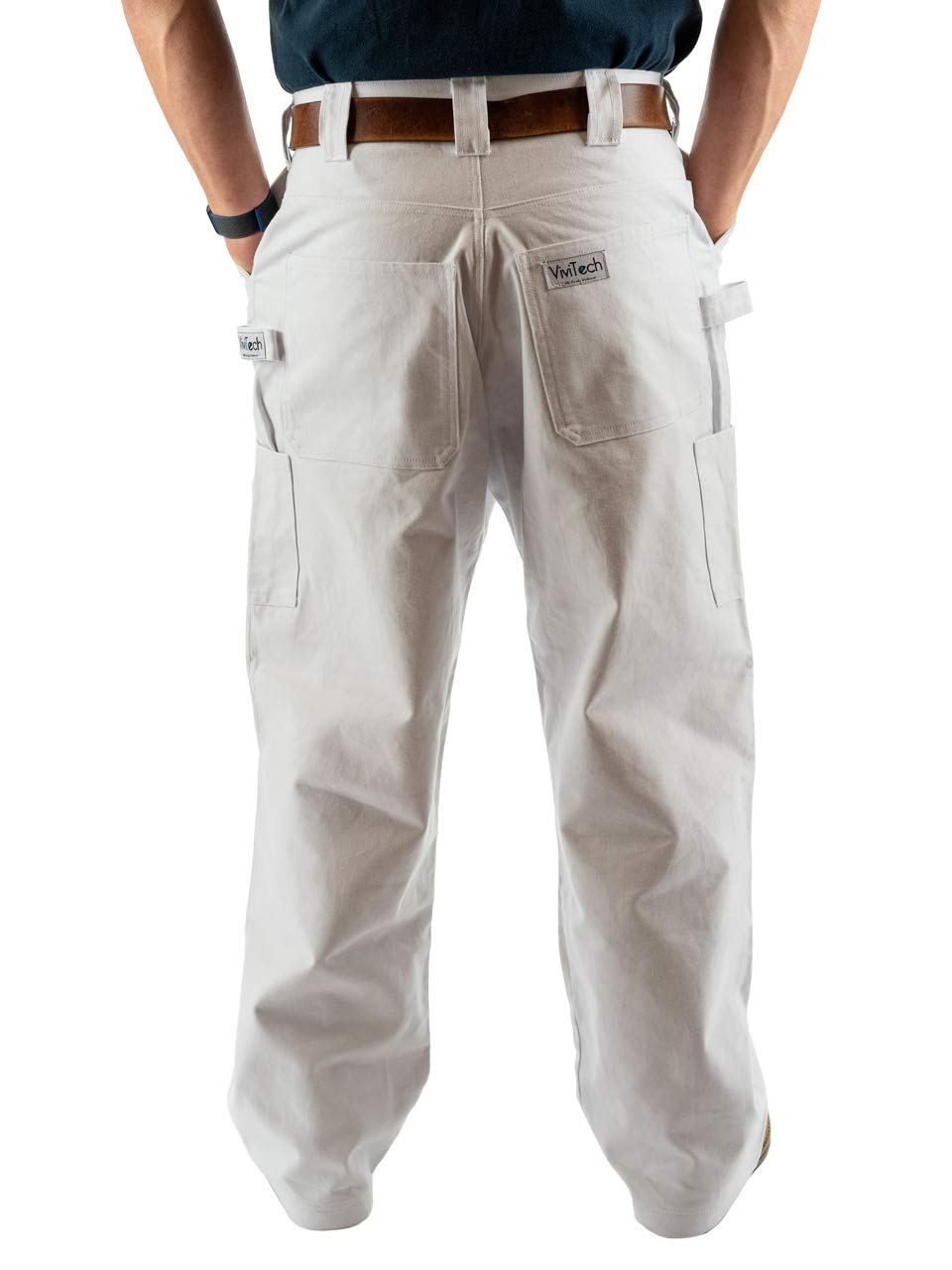 ViviTech - Durable Cotton Canvas Utility Work Pants with Reinforced Knee Pads - Heavy Duty Workwear for Construction, Carpentry & Outdoor Jobs - Perfect for Tough Work Environments & DIY Projects