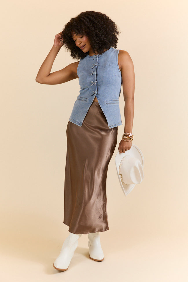 Desert Cowgirl Bronze Skirt - Western Boho Maxi Skirt for Women | Perfect for Music Festivals, Rodeos & Boho Chic Outfits