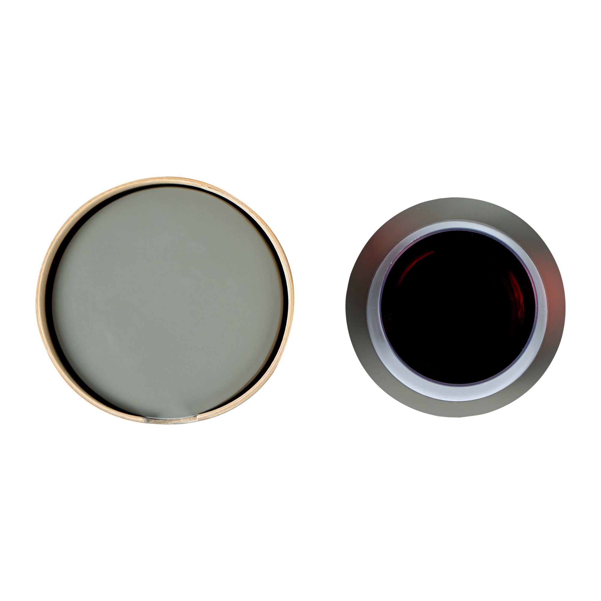 Premium Bamboo Coasters Set of 6 with Holder - Natural Gray 4