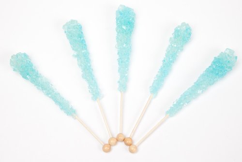 120-Piece Cotton Candy Wrapped Rock Candy Sticks - Bulk Party Favors, Sweet Treats for Birthdays, Baby Showers & Candy Buffets