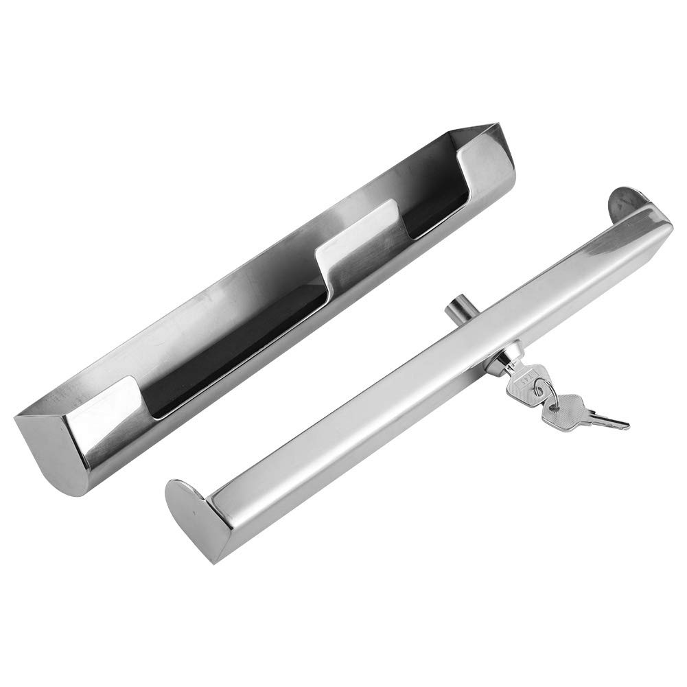 Akozon High-Security Stainless Steel Outboard Motor Lock with 2 Keys - Anti-Theft Marine Engine Lock for Boats, Yachts & Watercraft Protection