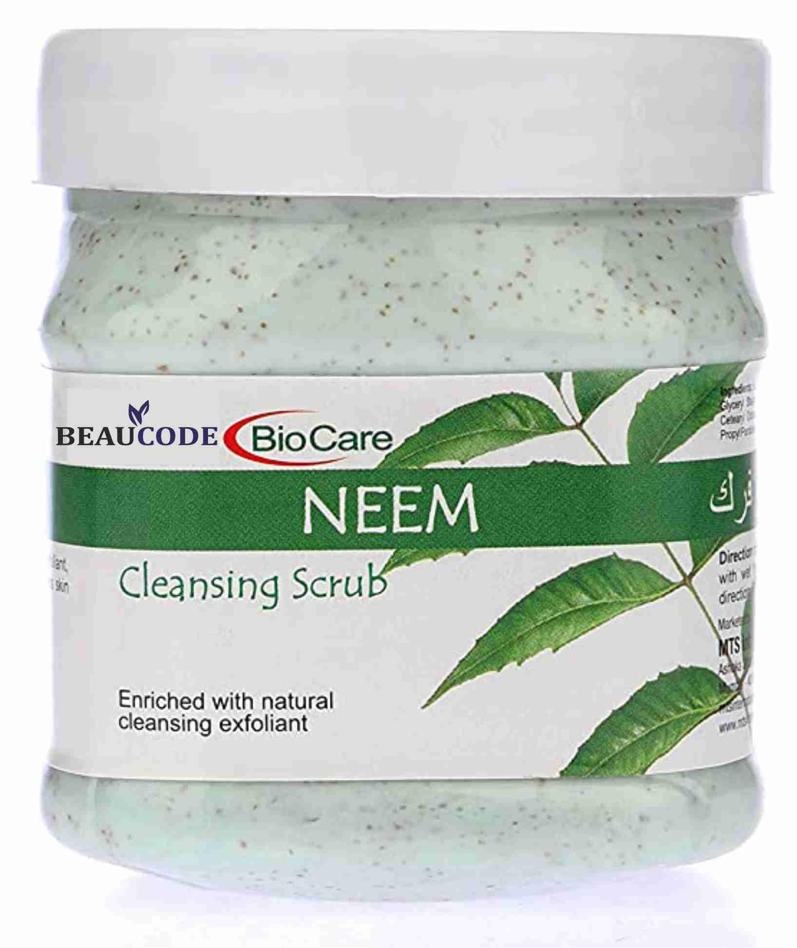 Beaucode BioCare Neem Face Scrub 250g - Natural Exfoliator for All Skin Types | Paraben-Free, SLS-Free, Sulfate-Free & Cruelty-Free | Gentle Cleansing for Women & Men | Perfect for Daily Skincare Routine & Acne-Prone Skin