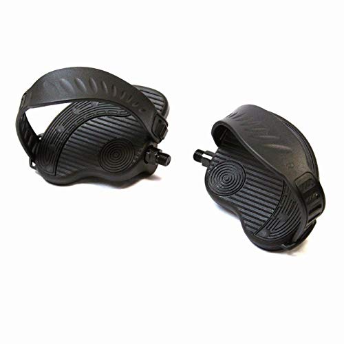 Pair of Left & Right Exercise Bike Pedals with Straps for ½