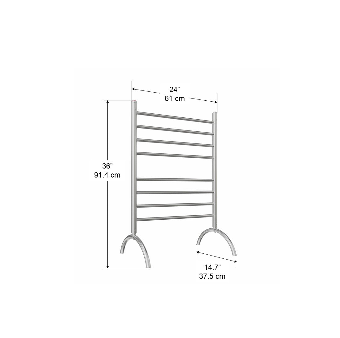 Essentia 8 Bar Freestanding Towel Warmer - Brushed Stainless Steel Bathroom Heater for Spa, Luxury Hotels & Home Use
