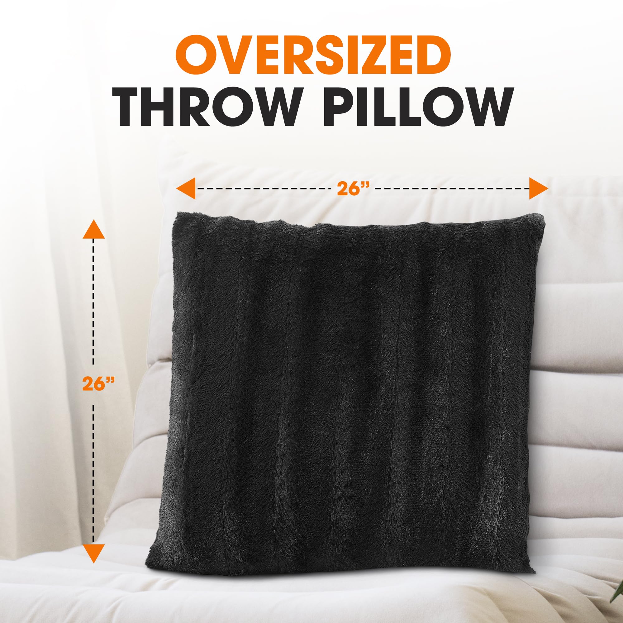 Luxury Faux Fur Throw Pillows Set of 2 - 26