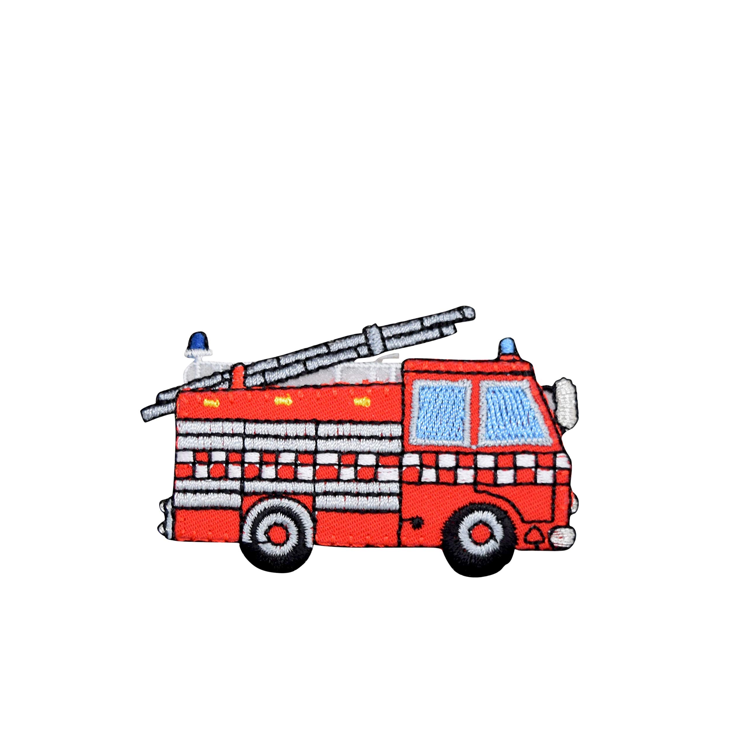 Rescue Fire Engine Iron-On Patch - Embroidered Fire Truck Badge for Jackets, Hats & Bags - Perfect for DIY, Cosplay & First Responder Gifts