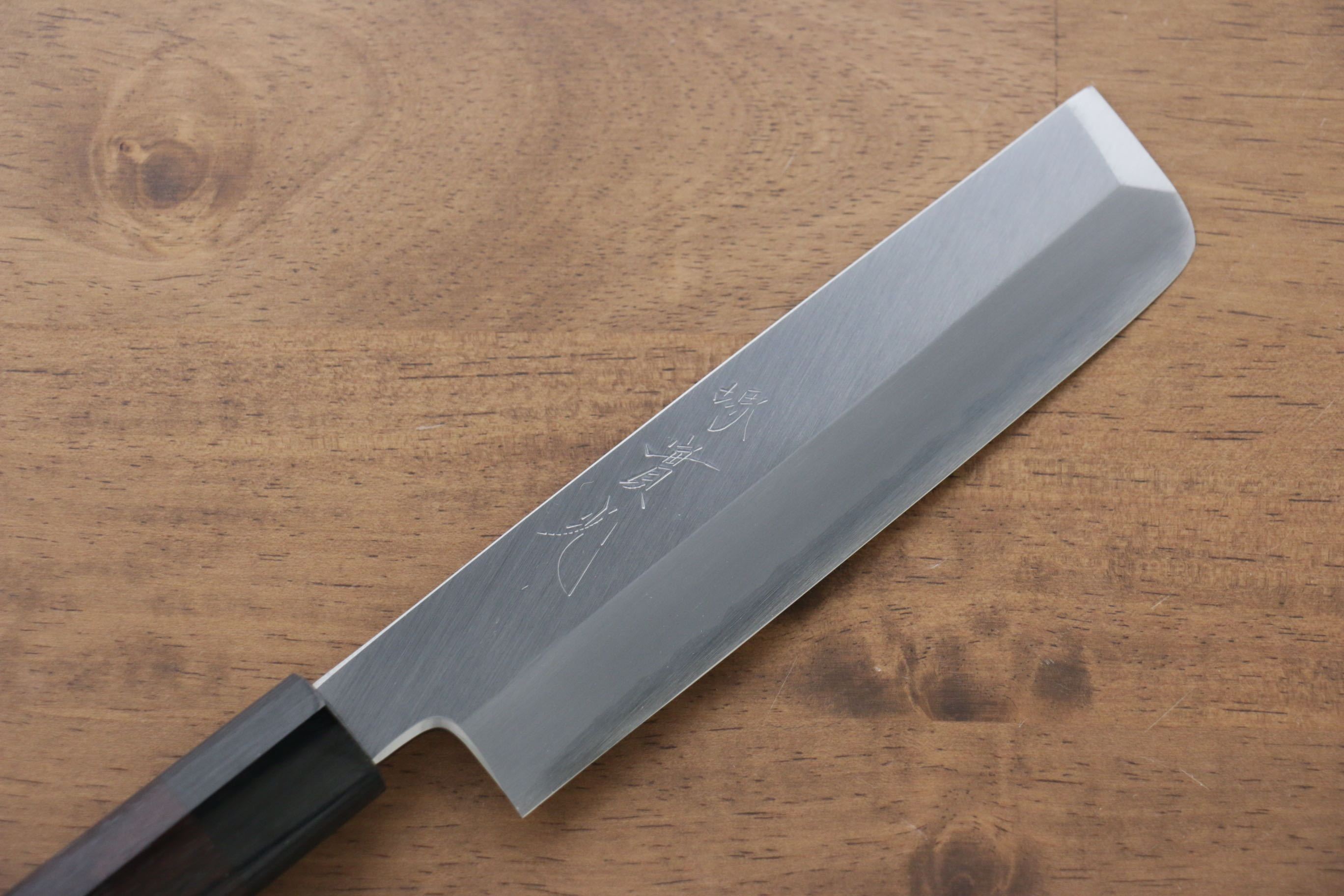 Premium Jikko Silver Steel No.3 Usuba Japanese Chef Knife 165mm with Exquisite Shitan Handle - Perfect for Sushi, Vegetables & Precision Cutting in Professional Kitchens