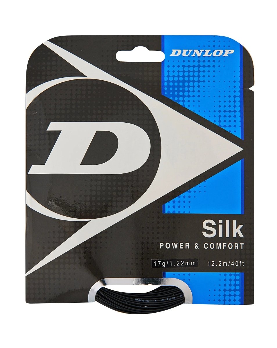 Dunlop Silk 17 Premium Tennis String Set - Black | High-Performance Tennis Racket Strings for Enhanced Control & Durability | Perfect for Competitive Play & Training Sessions