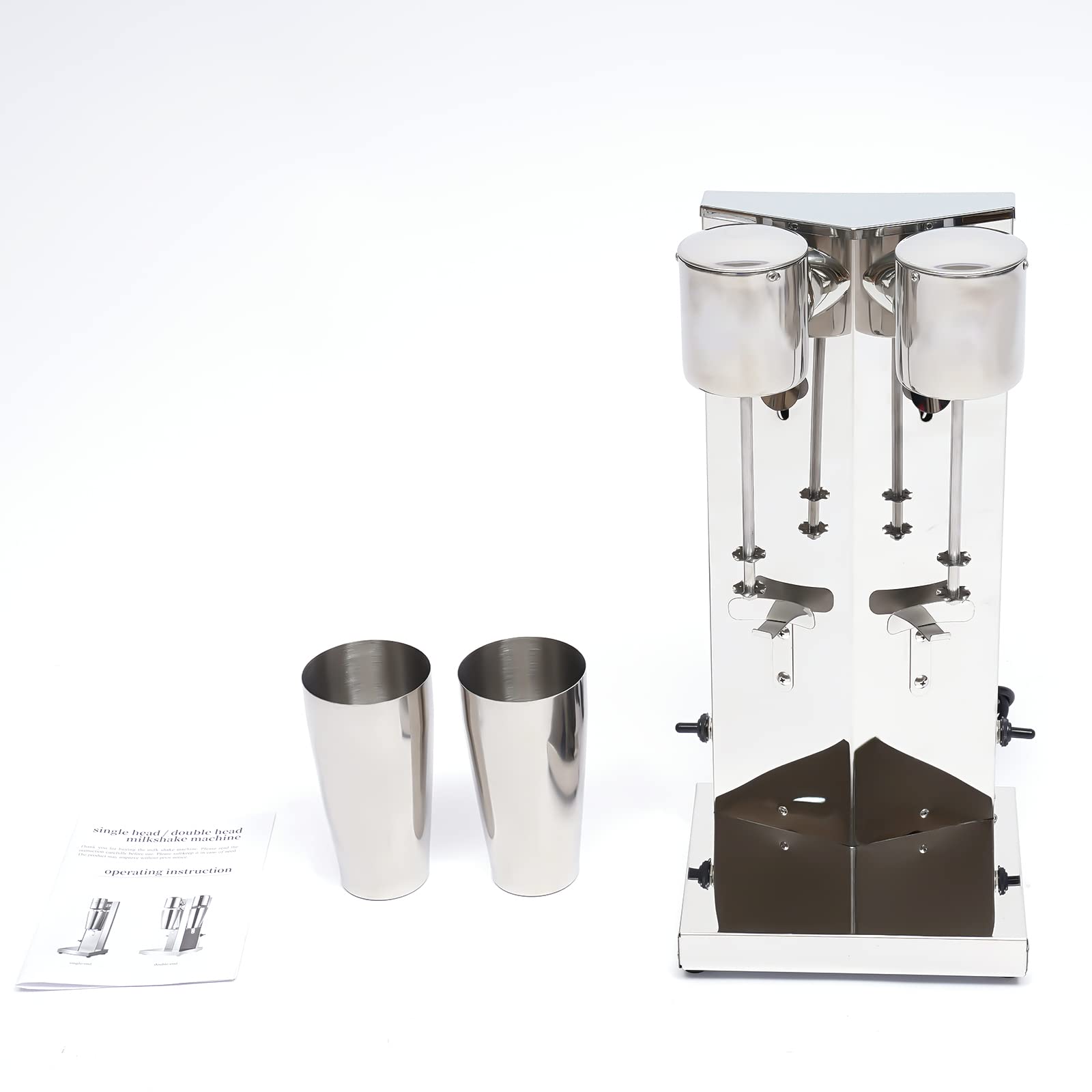 Commercial Milkshake Machine - Stainless Steel Double Head Electric Shaker, 800ml Cup, 18000 RPM High Speed Drink Mixer, 110V - Perfect for Smoothies, Shakes, and Frozen Drinks in Cafes, Restaurants, and Bars