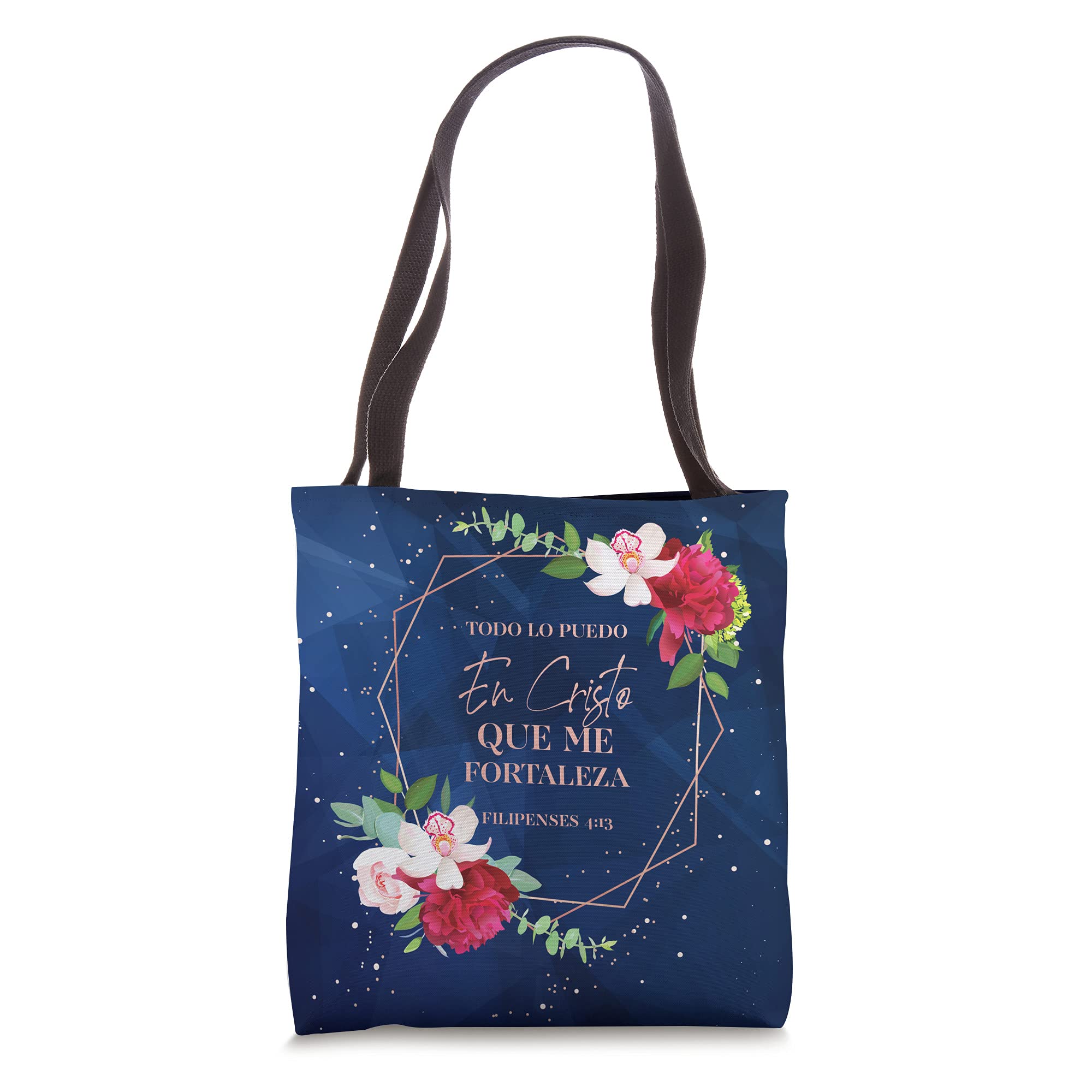 Christian Spanish Bible Verse Tote Bag - Inspirational Gift for Women & Men - Church, Bible Study & Daily Use