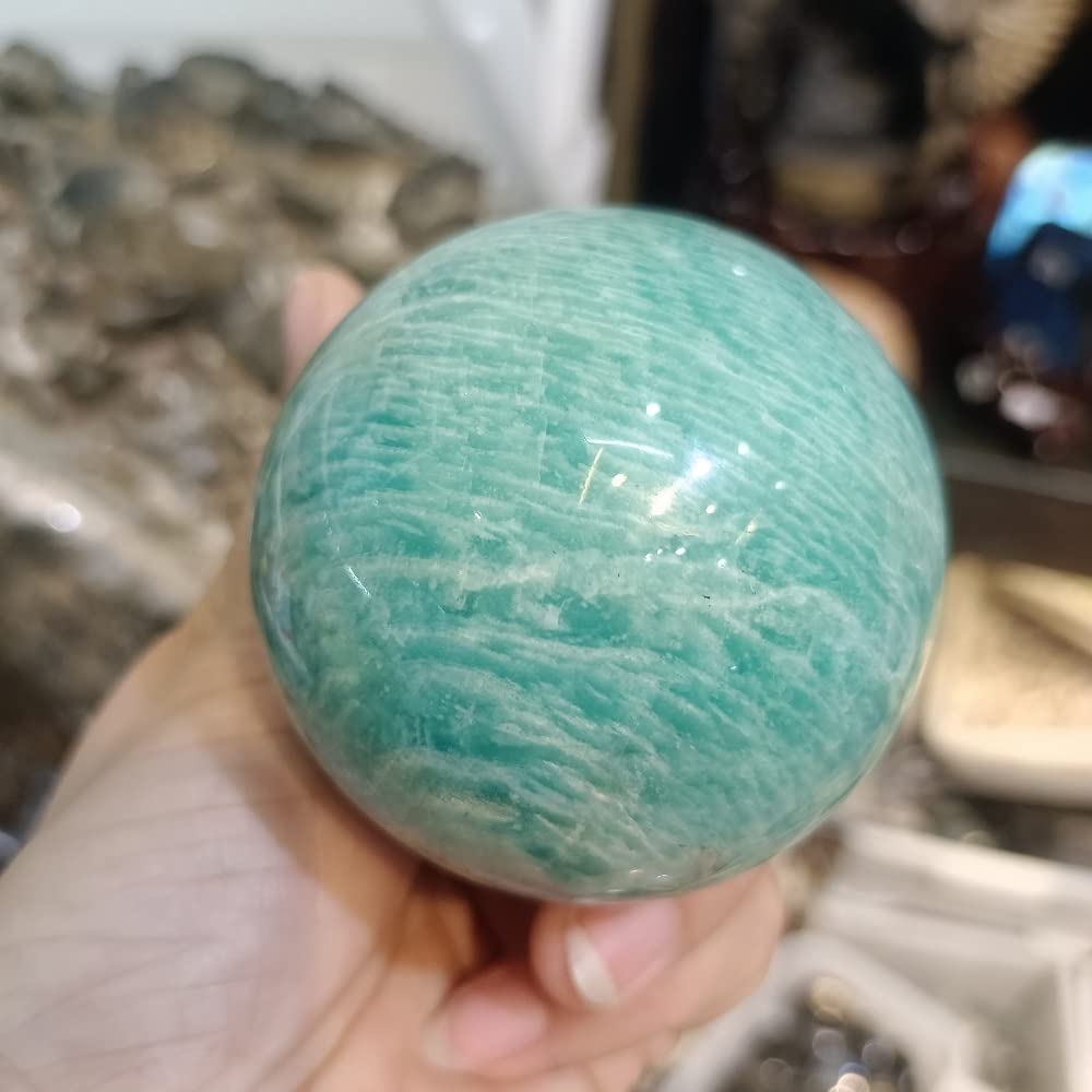 GOMOSU Natural Amazonian Stone Ball Crystal Ball - 200-250g for Ore Markers, Physical Therapy, Home Decor & Feng Shui | Perfect for Meditation, Massage & Spiritual Healing