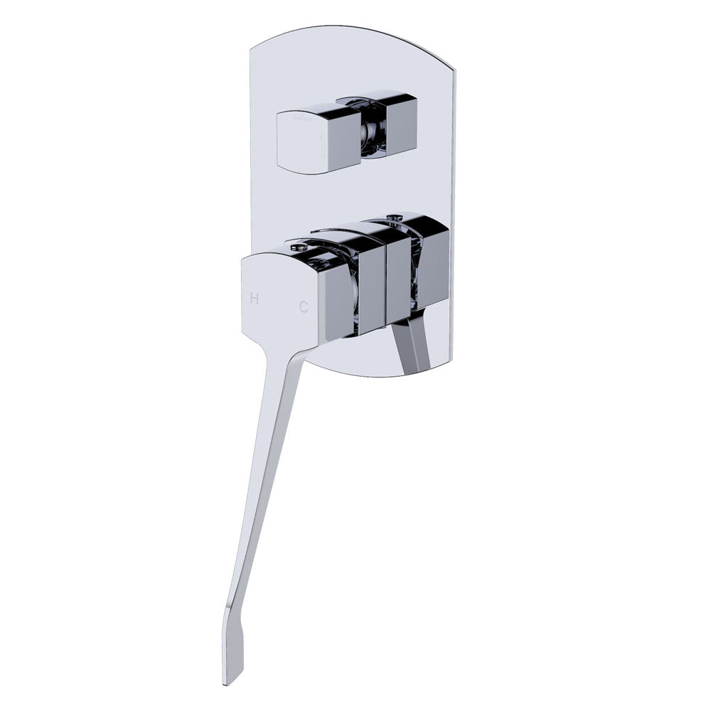 Fienza 218102D Koko Care Chrome Wall-Mounted Basin Diverter Mixer - Modern Bathroom Faucet for Sink with Water Flow Control | Perfect for Home, Hotel, and Commercial Use