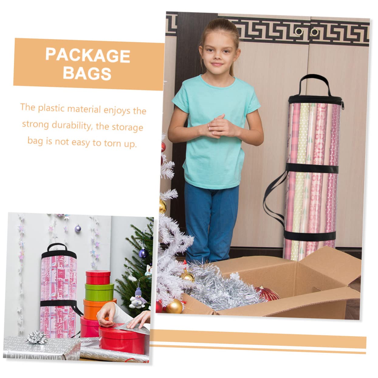 Christmas Wrapping Paper Storage Bags - Roll Paper Organizer for Holiday Gift Wrapping, Packing Supplies & Home Organization - Perfect for Xmas, Birthdays & Party Gift Wrapping Accessories