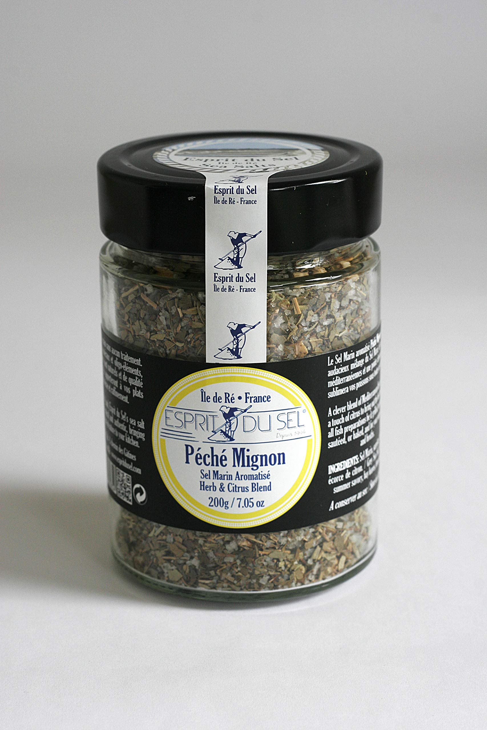 Premium Grey Sea Salt with Mediterranean Citrus Blend - 7 oz by Esprit du Sel | Gourmet Cooking Salt for Seafood, Salads & Cocktails | Natural Artisanal Seasoning for Home Chefs