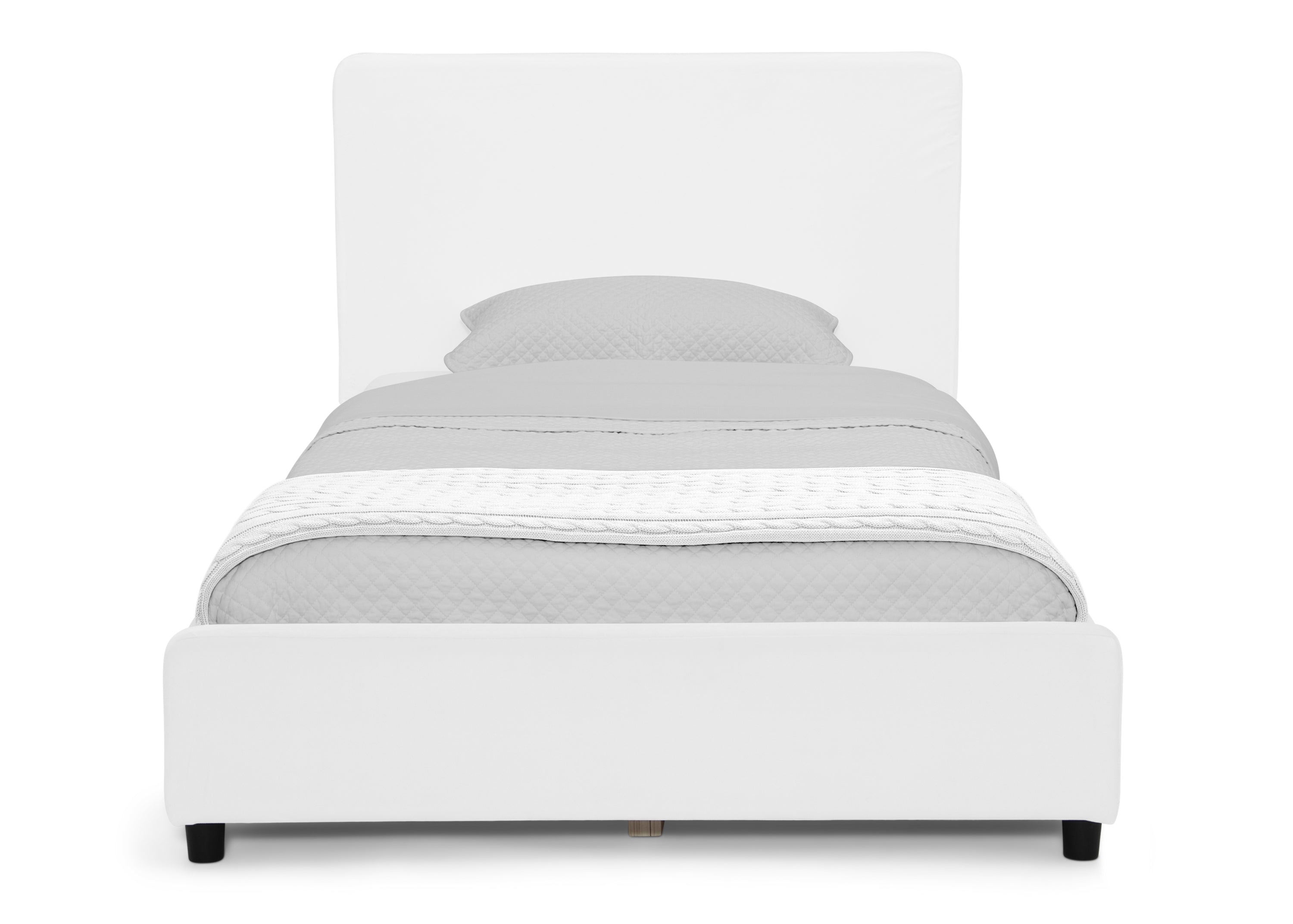 Upholstered Twin Bed with Headboard - Soft Fabric Bed Frame for Kids & Teens - Perfect for Bedrooms, Dorms & Guest Rooms