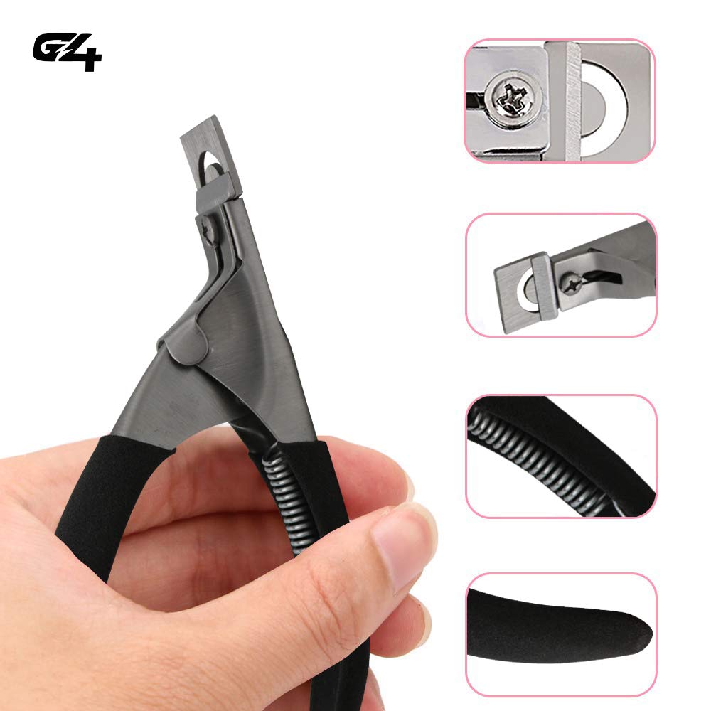 Professional Acrylic Nail Clipper & Cutter - False Artificial Nail Trimmer for Manicure & Pedicure - Black & Silver Design - Perfect for Salon, Home Use & DIY Nail Art