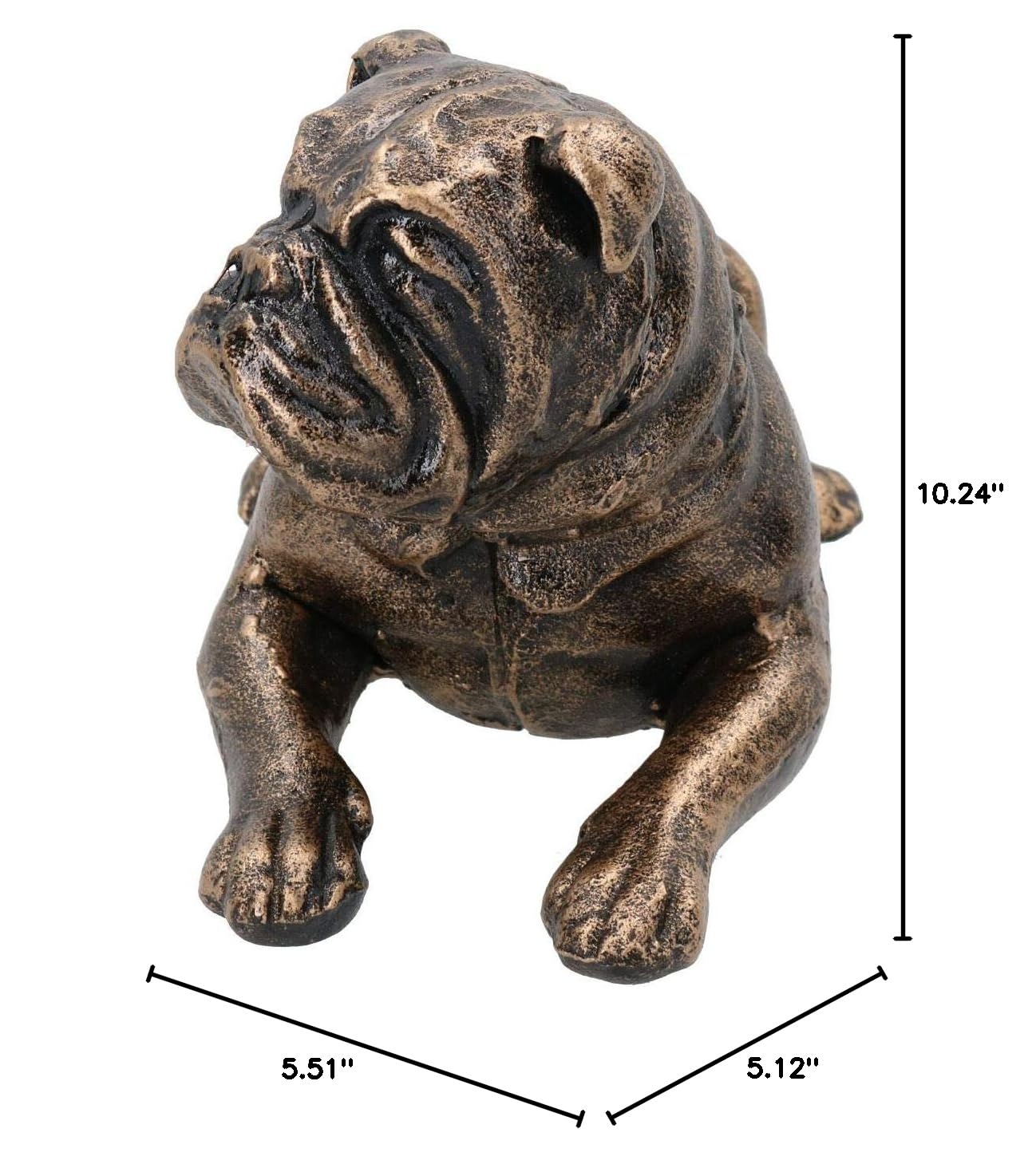 AB Tools Lying Pit Bull Terrier Dog Cast Iron Statue - Heavy Duty Decorative Sculpture for Home, Office & Garden Decor - Unique Trophy Ornament for Dog Lovers & Collectors