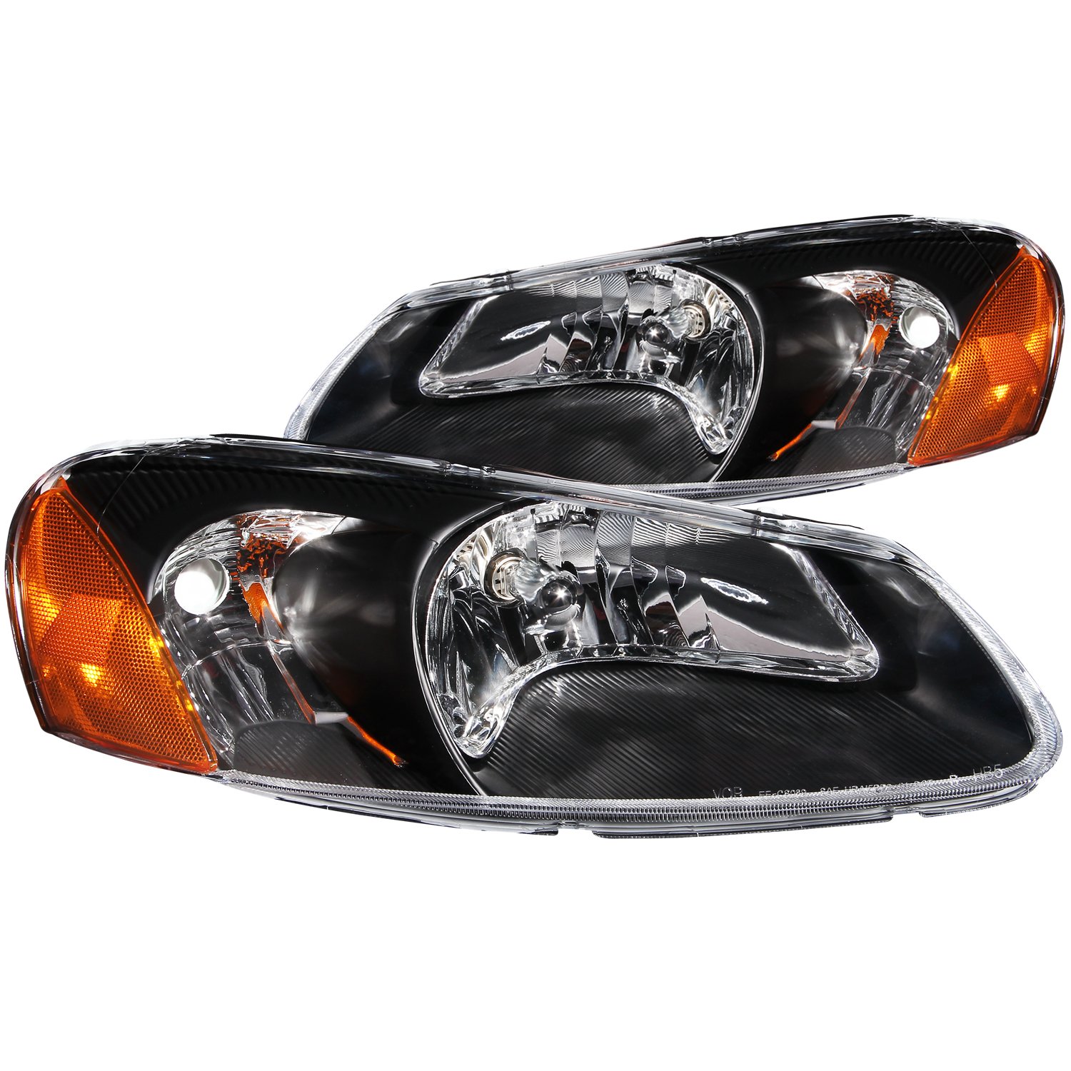 Anzo USA 121026 Chrysler Sebring Crystal Black Headlight Assembly Pair - Replacement Headlights for Improved Night Visibility & Style Upgrade