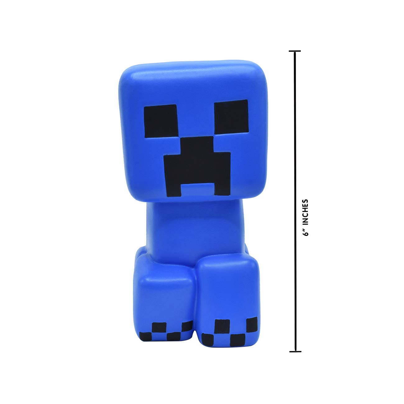 Minecraft Blue Super Charged Creeper Mega SquishMe - Soft Stress Relief Toy for Kids & Adults | Perfect for Party Favors, Classroom Rewards, Fidget Toys & Treasure Boxes | Cute Squishy Animal Figure for Minecraft Fans | Great for Anxiety Relief, Office Desk Decor & Gaming Collectibles